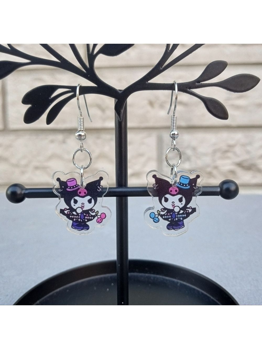 2/$10 Sanrio Kuromi Mix Matched Grunge Y2k Alt Dangle Earrings NWT